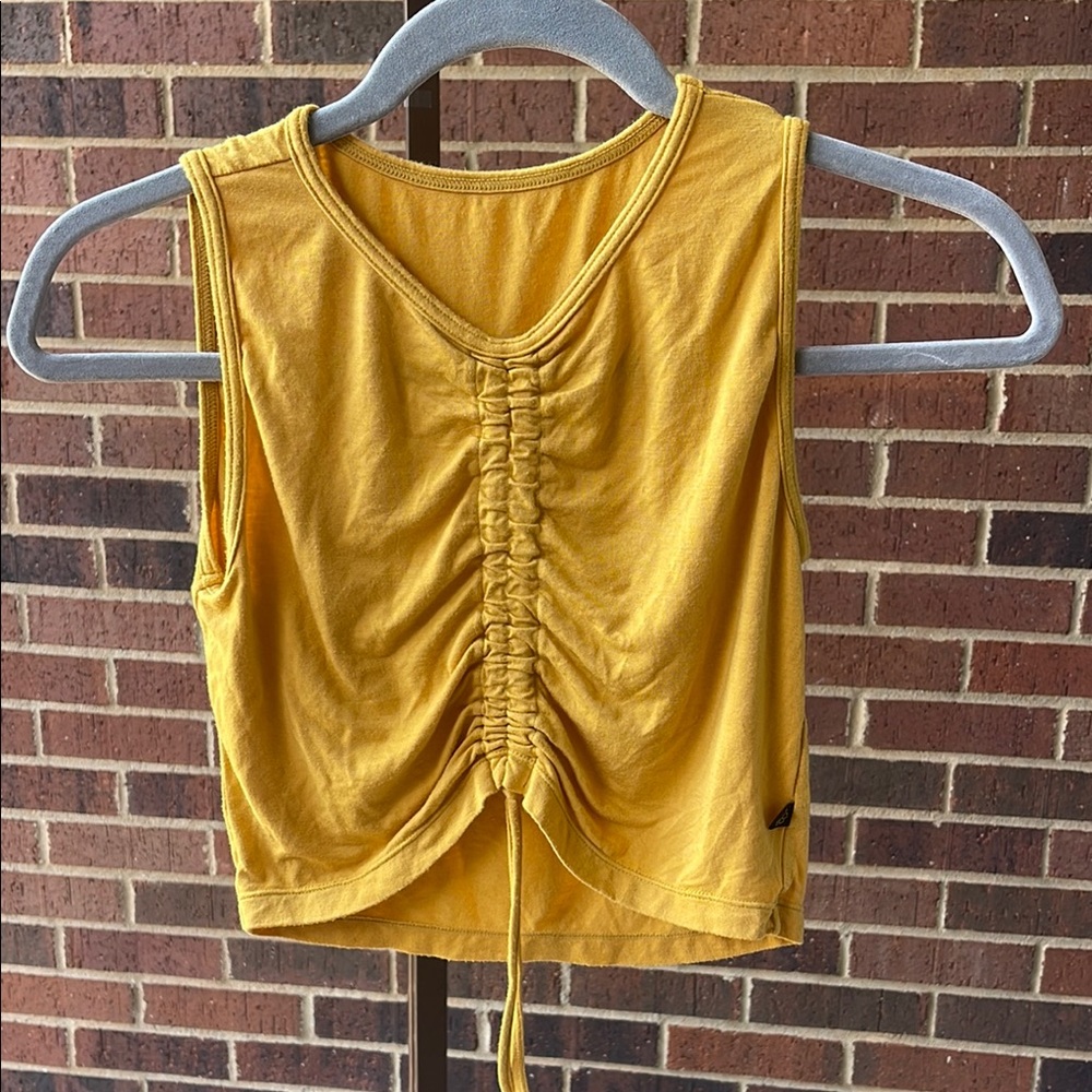 Girls dance top Yellow Ruched Sleeveless